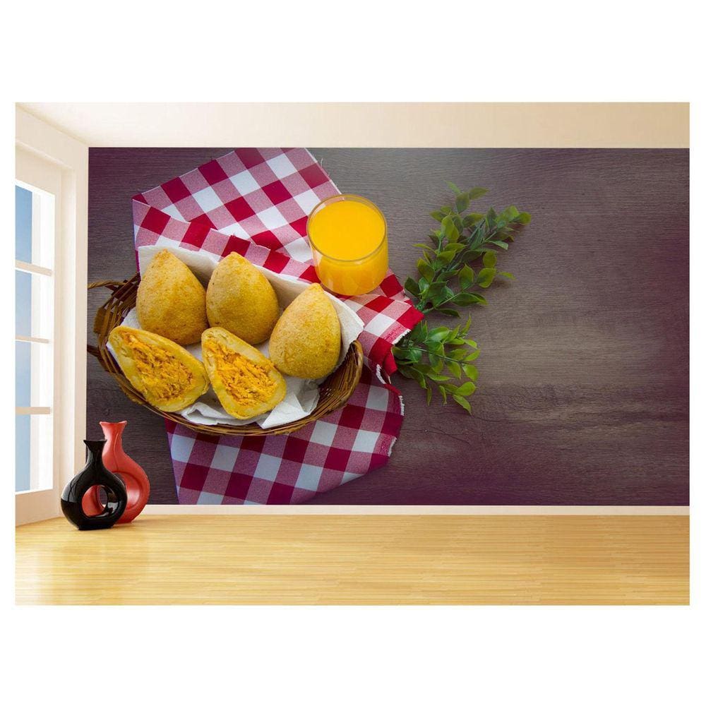 Papel De Parede Alimentos Salgados Coxinha Bar 3,5M Al527