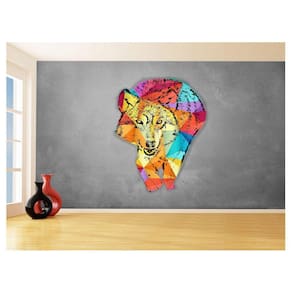 Papel De Parede Animais Pop Art Lobo Colorido 3,5M Pxa615