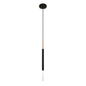 Luminária Pendente Teto Tubo Difusor Balcão Mesa Preto Cobre