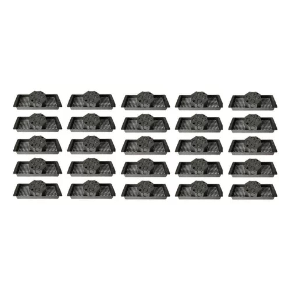 25 Caixas De Teto Suporte 30Cm Para Laje Preto Canal