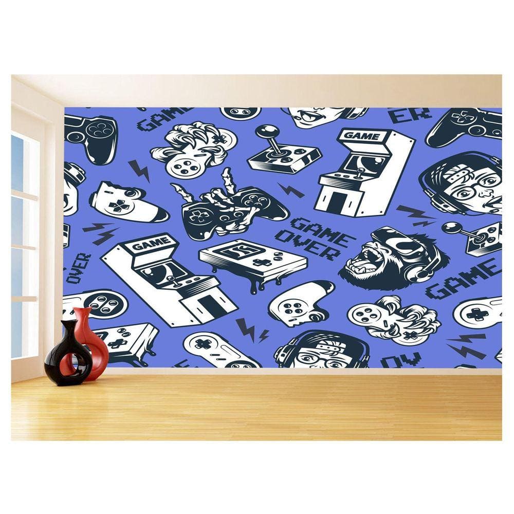 Papel De Parede 3D Infantil Controle Game Jogo 3,5M Azs340