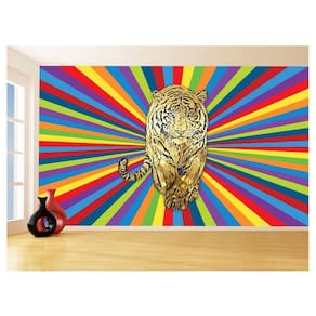 Papel De Parede 3D Animais Pop Art Tigre Felino 3,5M Pxa133