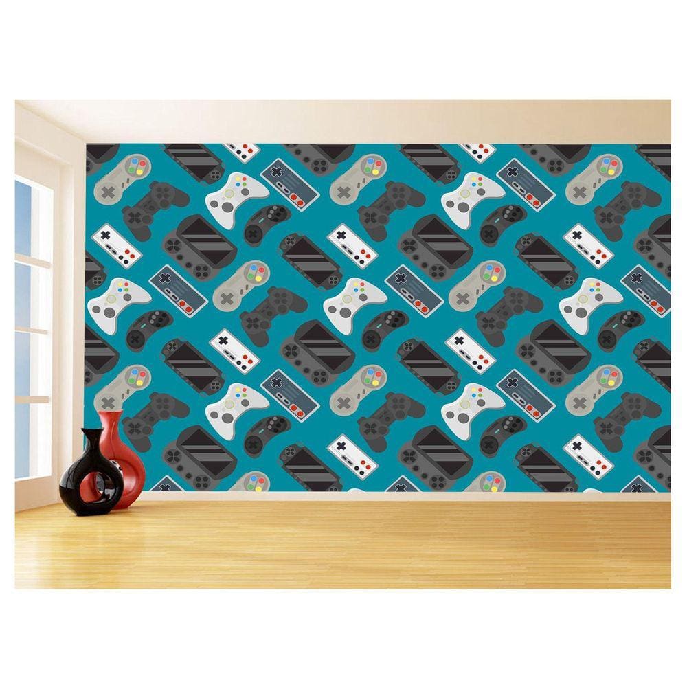 Papel De Parede 3D Infantil Controle Game Jogo 3,5M Azs271