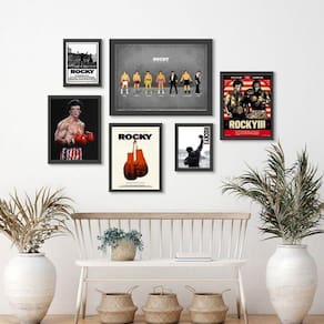 Kit 6 Quadros Rocky Balboa Moldura Preta - Vários Tamanhos