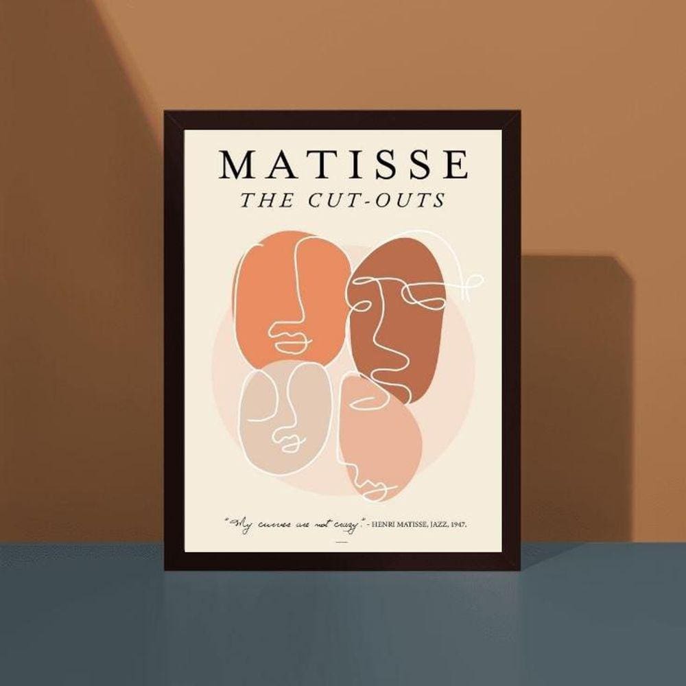 Quadro Matisse Terrosos 33x24cm - Vidro e Moldura Branca