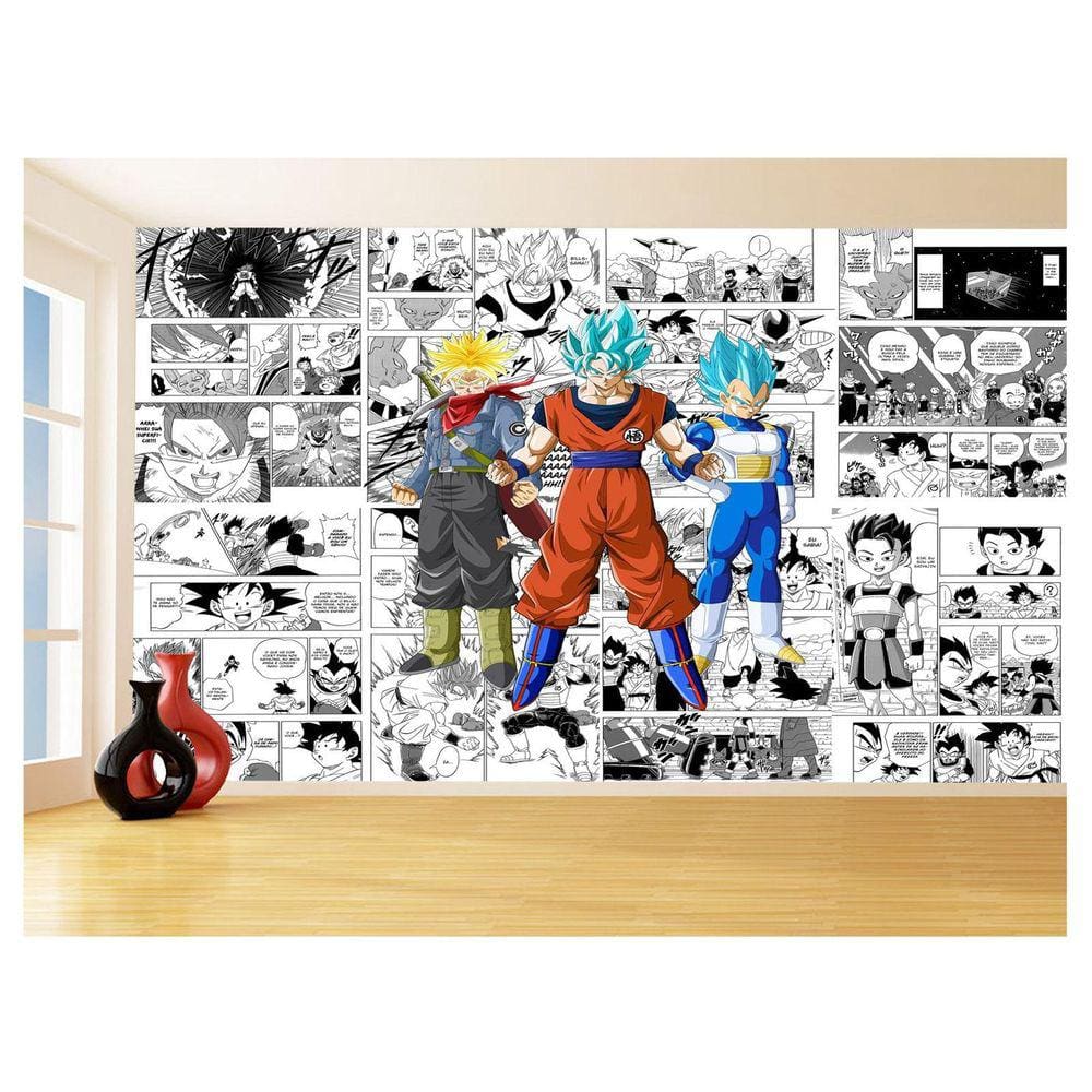 Papel De Parede Dragon Ball Goku Vegeta Anime 3,5M Dbz679