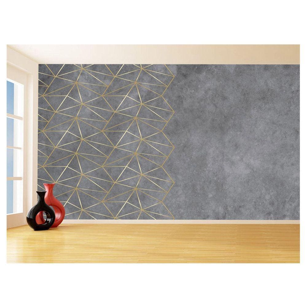 Papel De Parede 3D Concreto Queimado Risco Bege 3,5M Kkt87