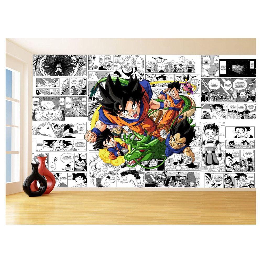 Papel De Parede Dragon Ball Goku Vegeta Anime 3,5M Dbz254