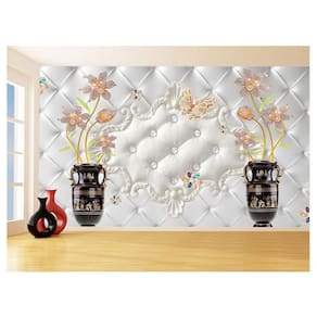 Papel De Parede 3D Floral Textura Sala Flores 3,5M Xfl363