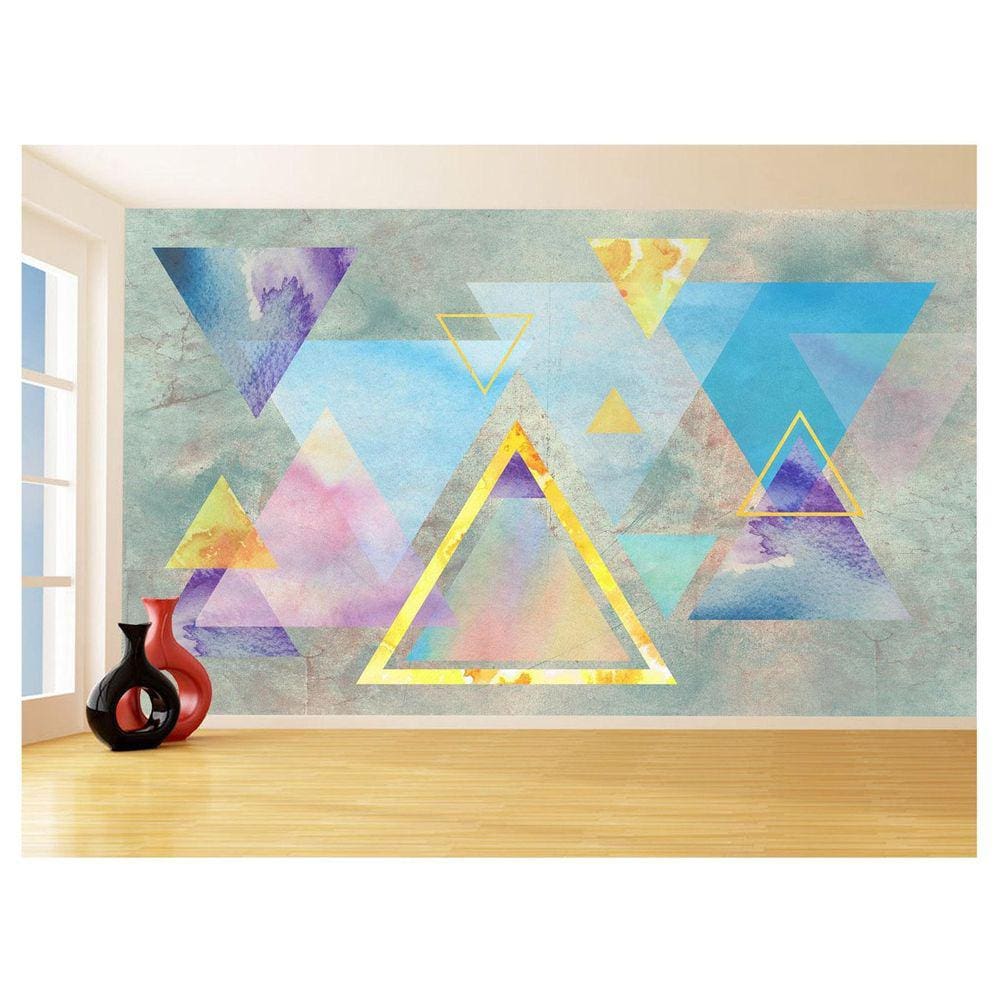 Papel De Parede 3D Estilo Marmore Cores Formas 3,5M Mbr45