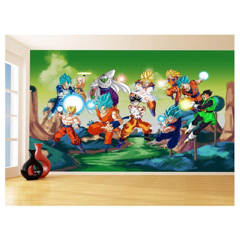 Papel De Parede Dragon Ball Goku Vegeta Anime 3,5M Dbz310