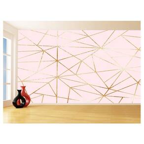 Papel De Parede 3D Geométrico Rosa Claro Riscos 3,5M Gmt05
