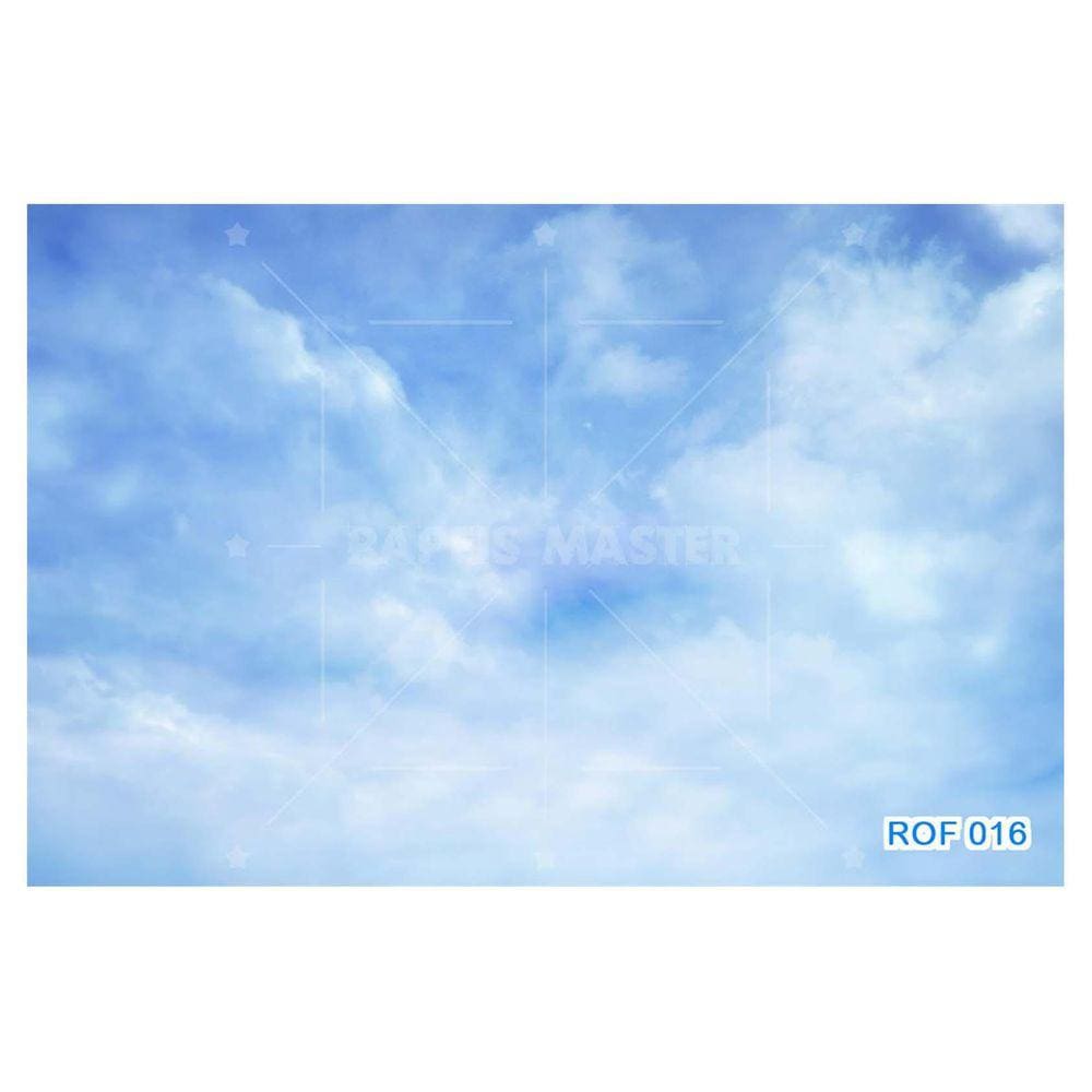 Papel De Teto Céu Azul Nuvem Branca Dia Manhã 3,5M Rof16