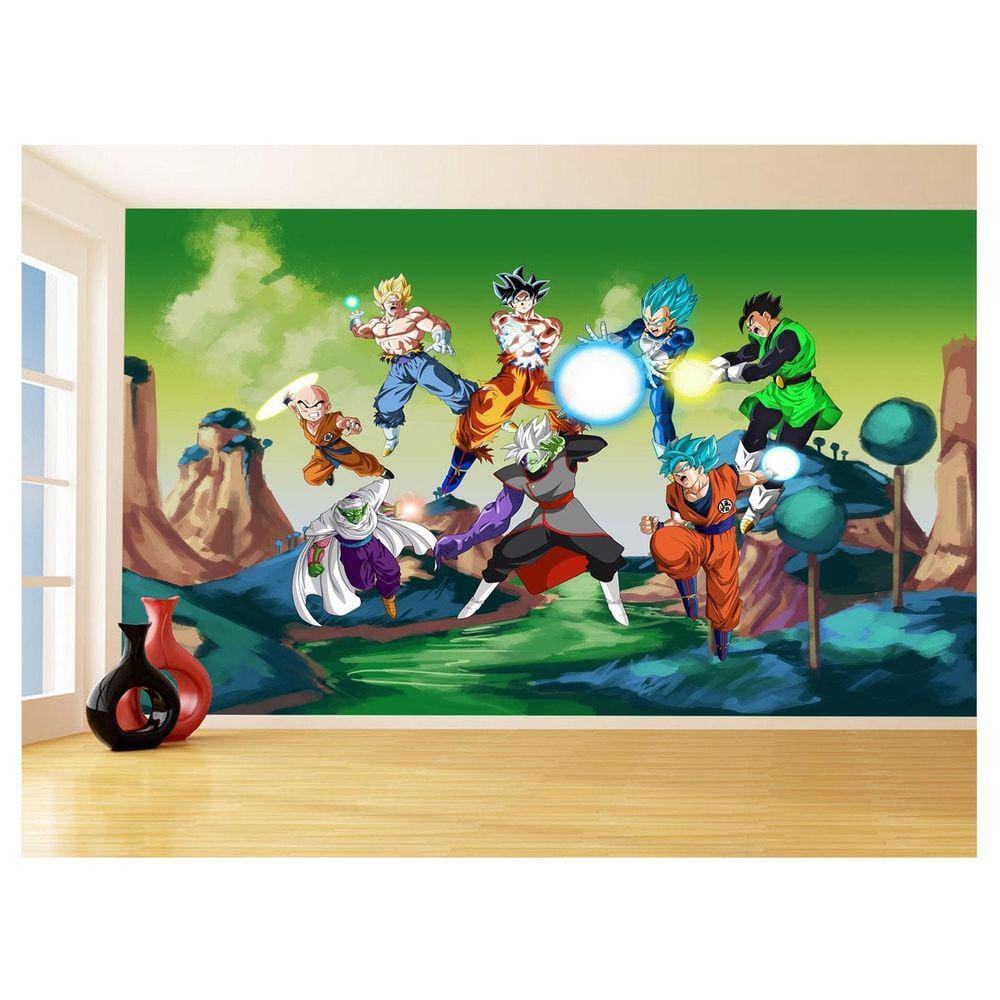 Papel De Parede Dragon Ball Goku Vegeta Anime 3,5M Dbz312
