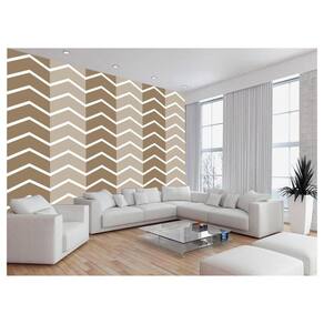 Papel De Parede 3D Sala Chevron Zig Zag Listras 3,5M Zig53