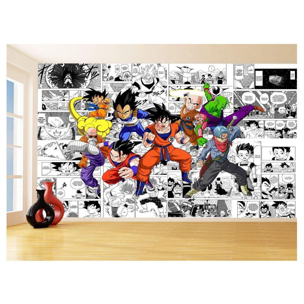 Papel De Parede Dragon Ball Goku Vegeta Anime 3,5M Dbz222