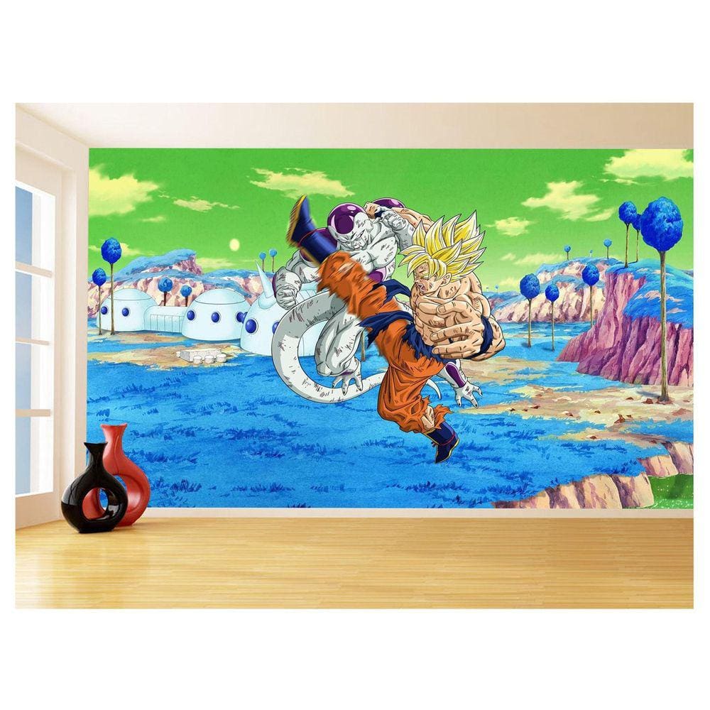 Papel De Parede Dragon Ball Goku Vegeta Anime 3,5M Dbz412