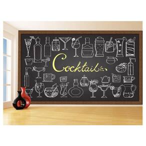 Papel De Parede Estilo Lousa Bebdias Bar Drink 3,5M Lcb20