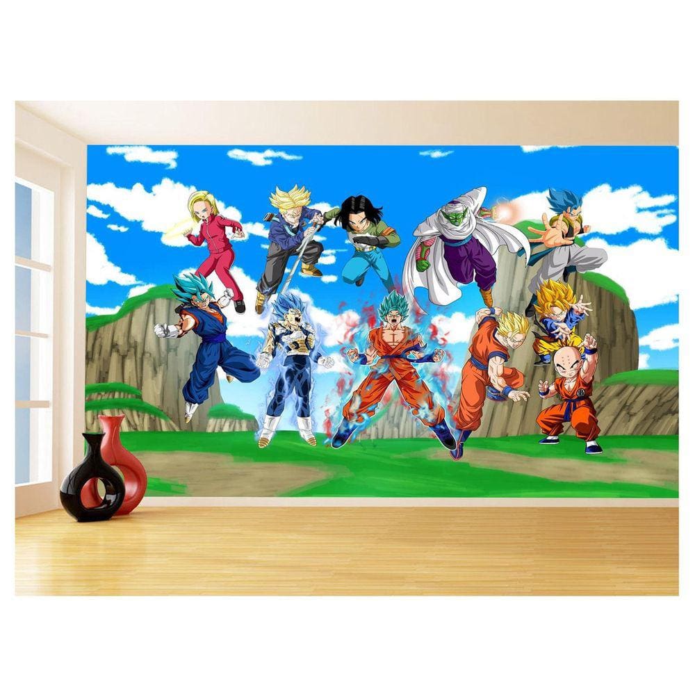 Papel De Parede Dragon Ball Goku Vegeta Anime 3,5M Dbz431