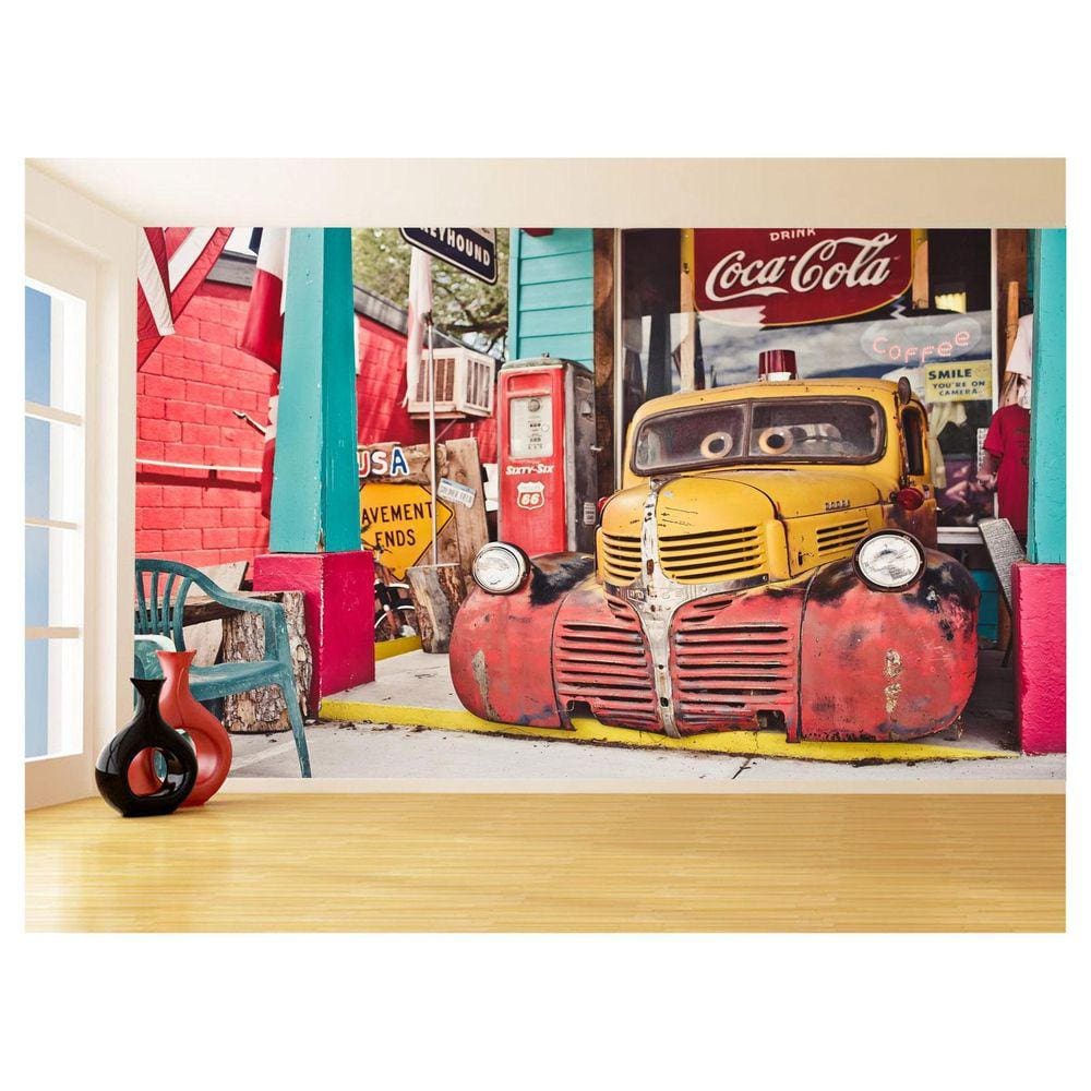 Papel De Parede 3D Carro Antigo Hot Rod Custom 3,5M Cxr76