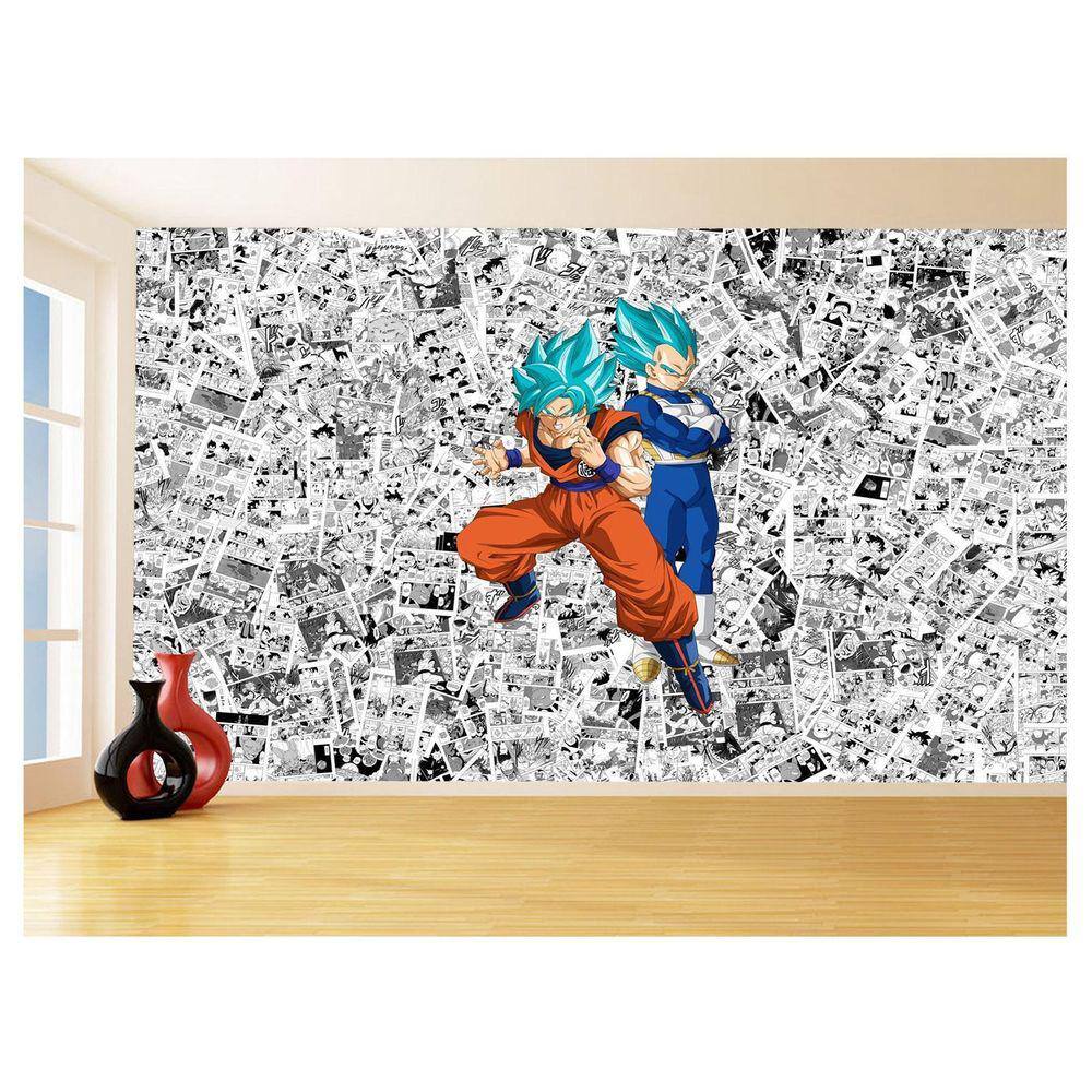 Papel De Parede Dragon Ball Goku Vegeta Anime 3,5M Dbz167