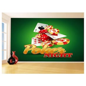 Papel De Parede 3D Salão De Jogos Cartas Poker 3,5M Jcs41
