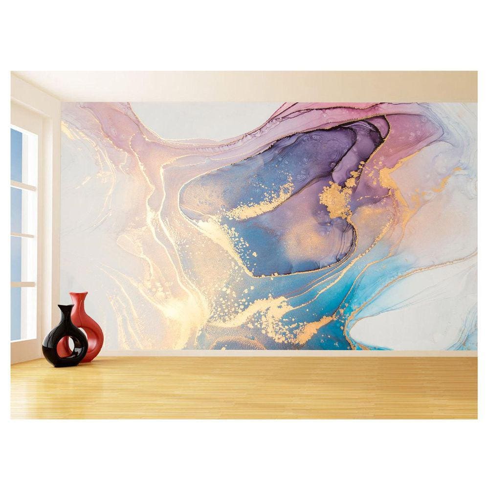 Papel De Parede 3D Estilo Marmore Tintas Cores 3,5M Mbr124
