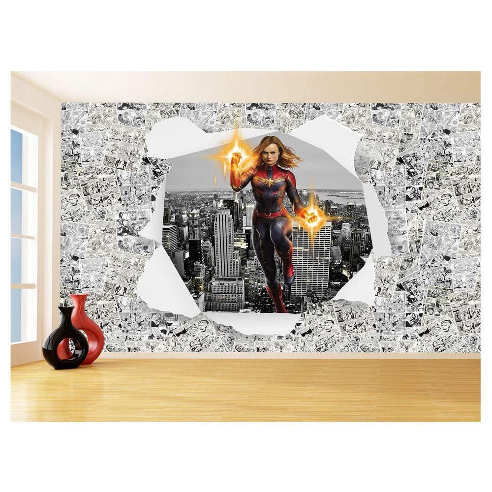 Papel De Parede 3D Heróis Página Quadrinhos Hq 3,5M Nhma267