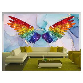 Papel De Parede 3D Arte Asas Selfie Insta Cores 3,5M Tra173