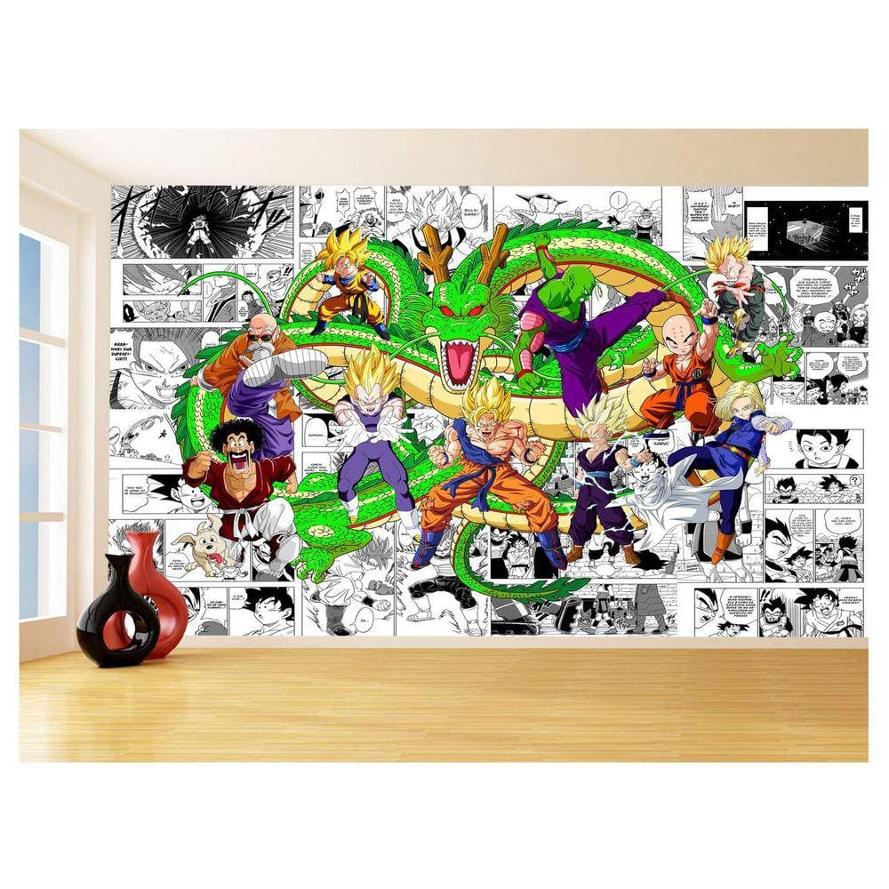 Papel De Parede Dragon Ball Goku Vegeta Anime 3,5M Dbz203