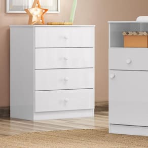 Cômoda 4 Gavetas Amarelinha Henn Branco