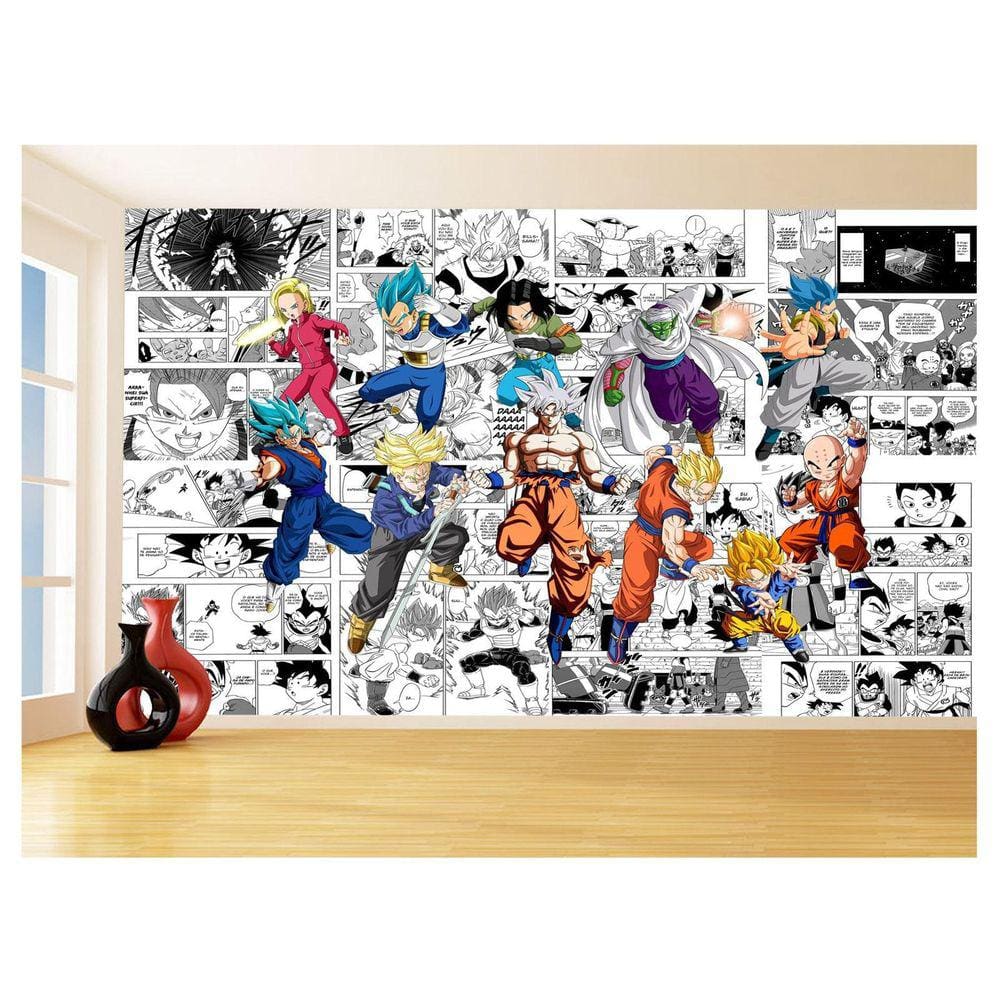 Papel De Parede Dragon Ball Goku Vegeta Anime 3,5M Dbz191