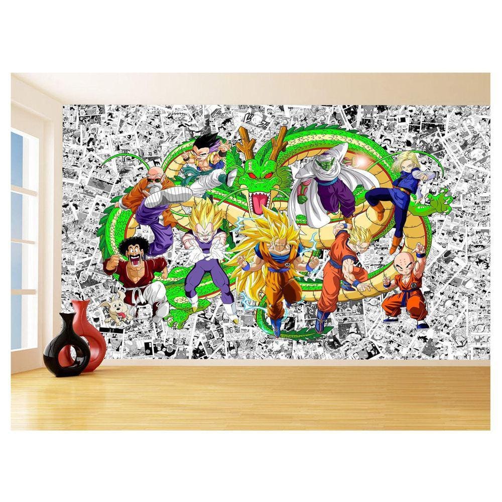 Papel De Parede Dragon Ball Goku Vegeta Anime 3,5M Dbz128