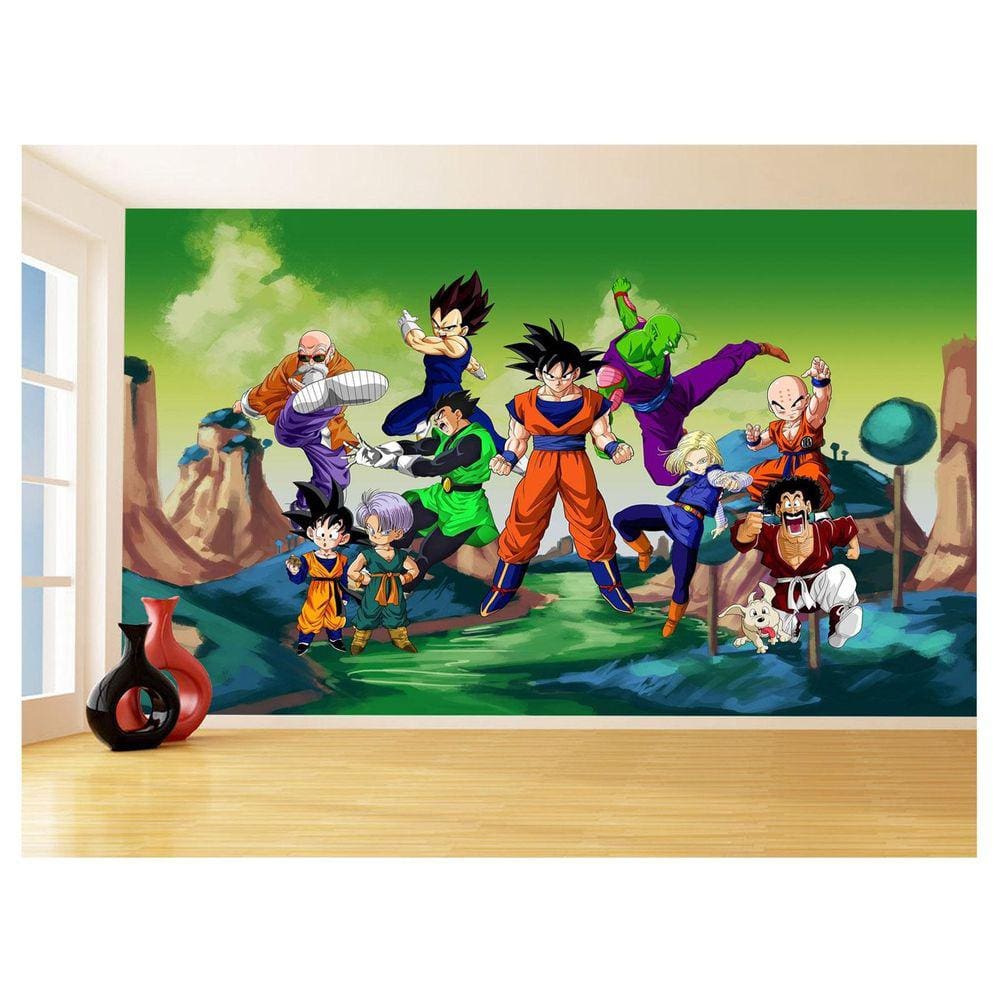 Papel De Parede Dragon Ball Goku Vegeta Anime 3,5M Dbz282