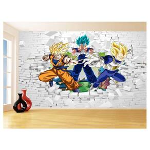 Papel De Parede 3D Dragon Ball Goku Vegeta Anime 3,5M Dbz45