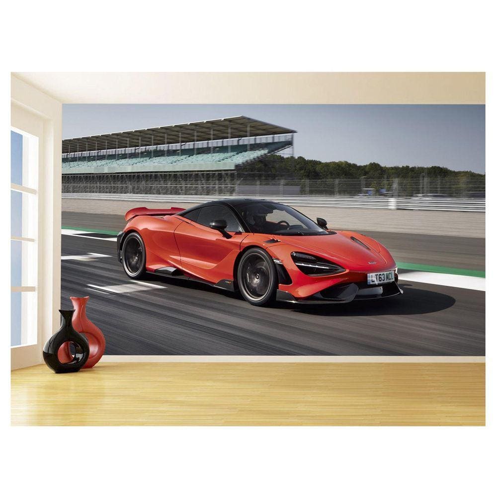 Papel De Parede 3D Carro Mc Laren Pista Super 3,5M Car272