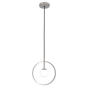 Luminária De Teto Pendente Círculo Globo Vidro Lavabo Prata