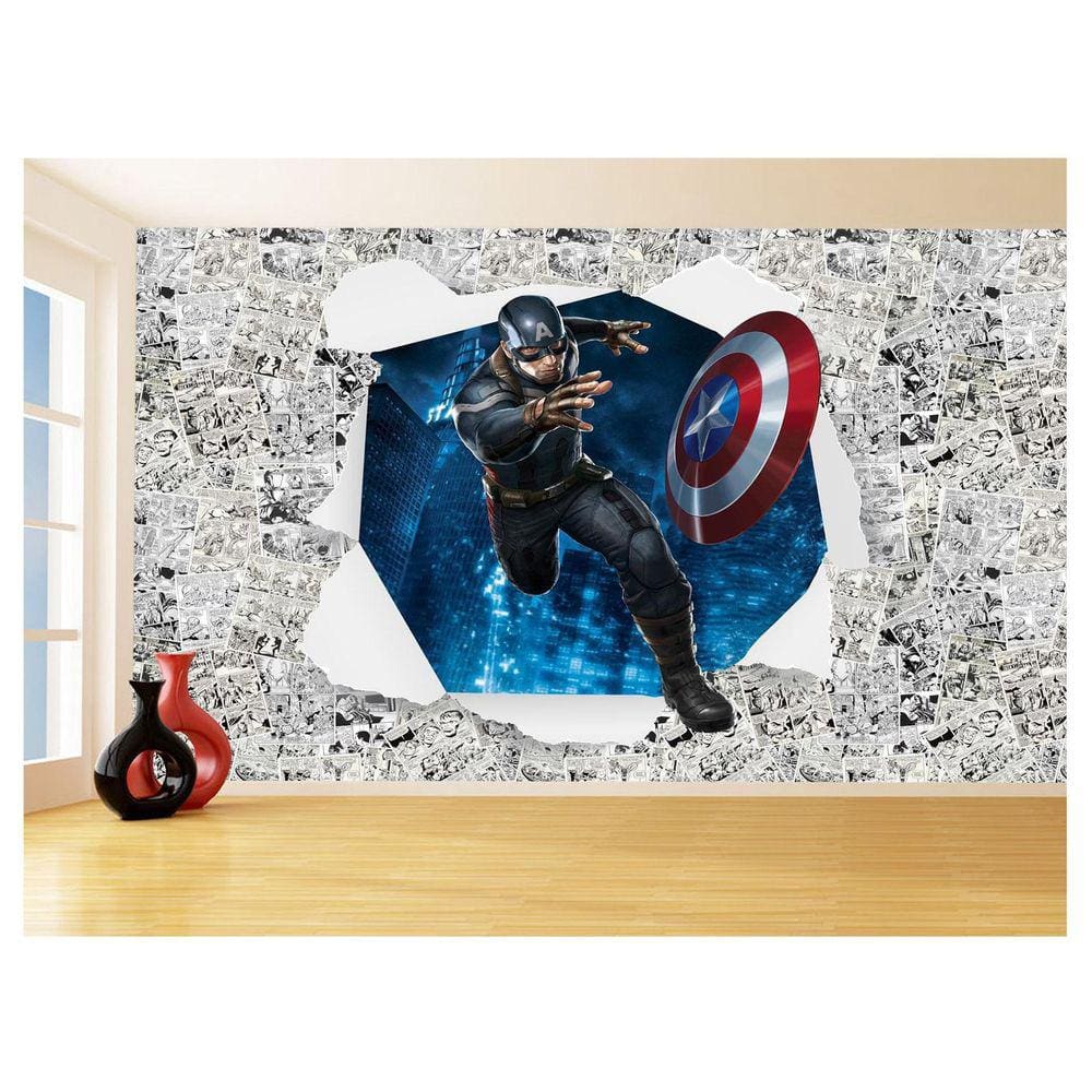 Papel De Parede 3D Heróis Página Quadrinhos Hq 3,5M Nhma204