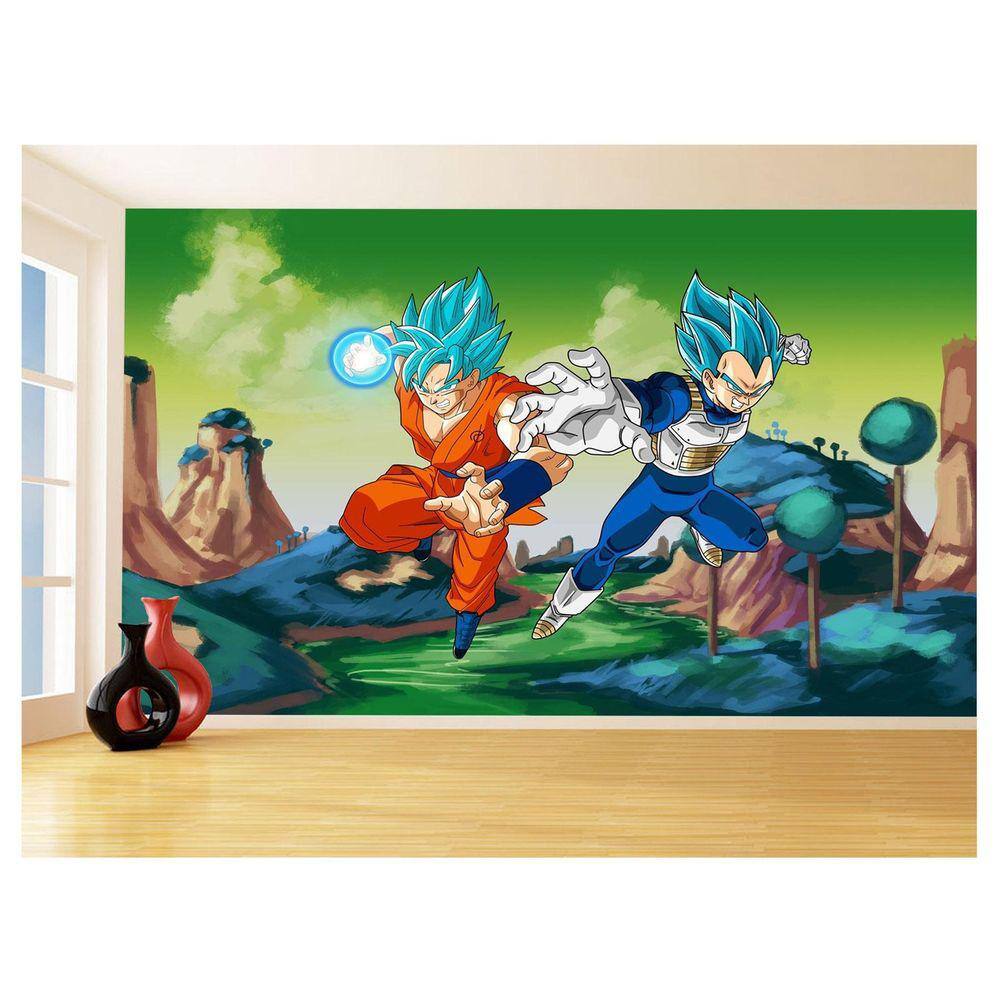 Papel De Parede Dragon Ball Goku Vegeta Anime 3,5M Dbz321