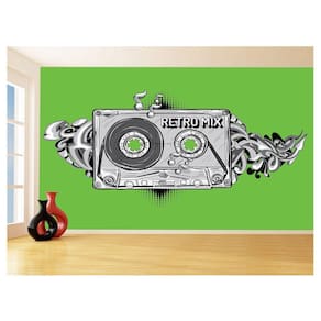 Papel De Parede 3D Musica Fita Retrô Mix Tape 3,5M Mus37