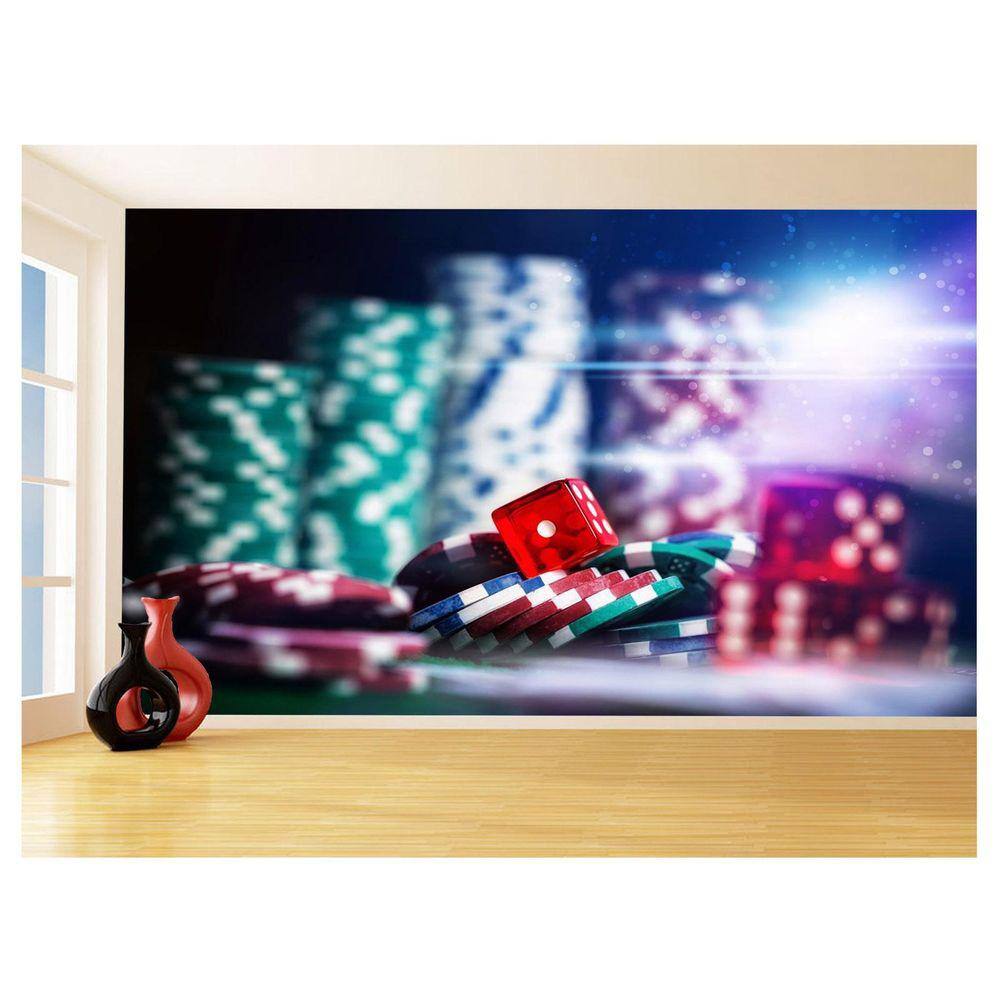 Papel De Parede Salão De Jogos Cassino Fichas 3,5M Jcs117