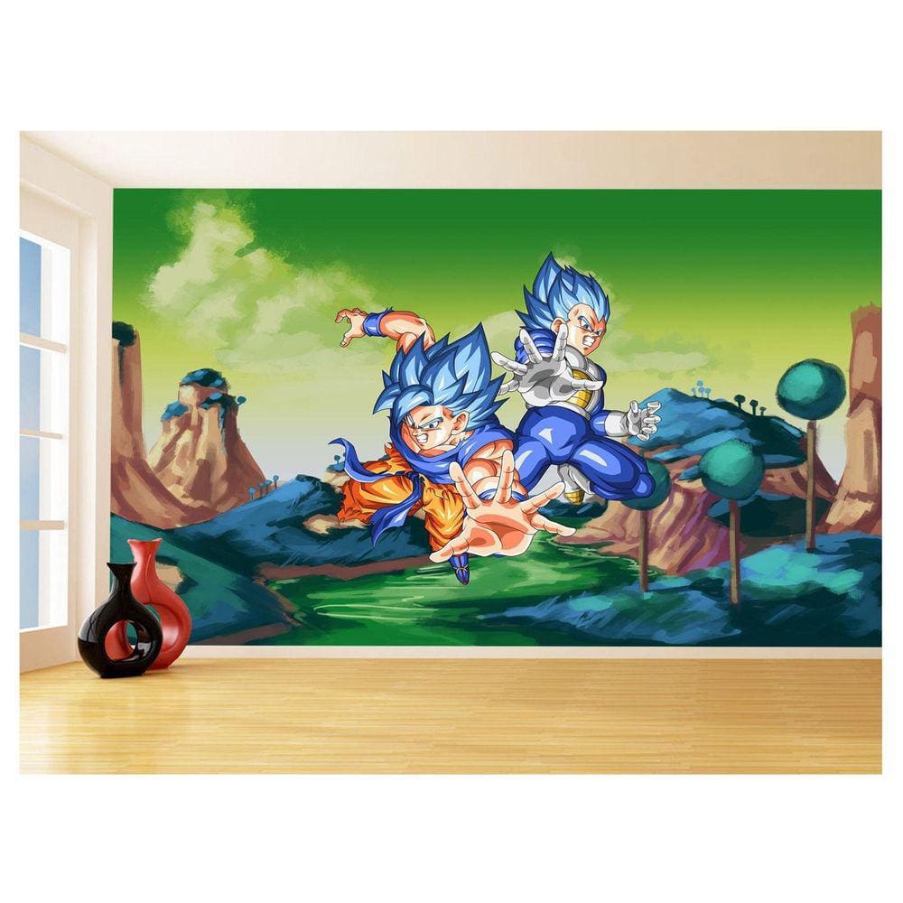 Papel De Parede Dragon Ball Goku Vegeta Anime 3,5M Dbz329