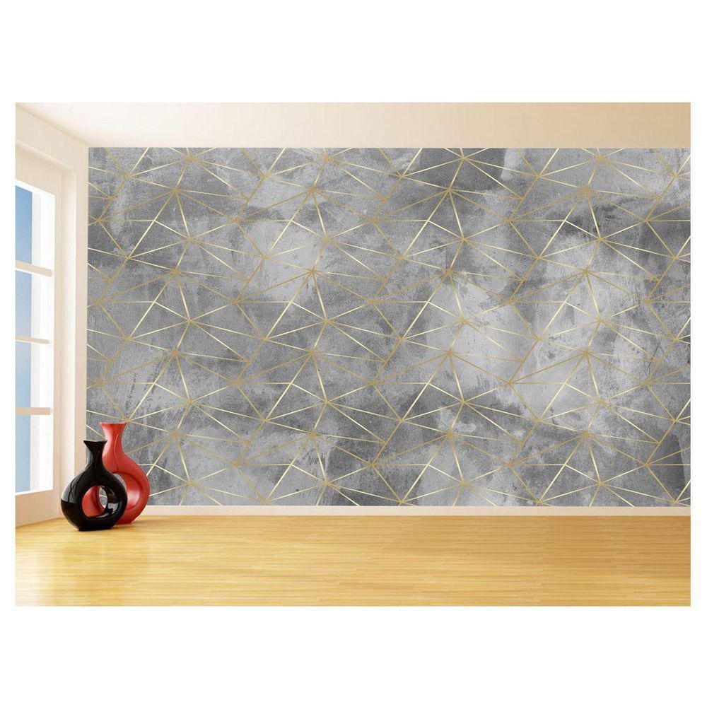 Papel De Parede 3D Concreto Queimado Risco Bege 3,5M Kkt139