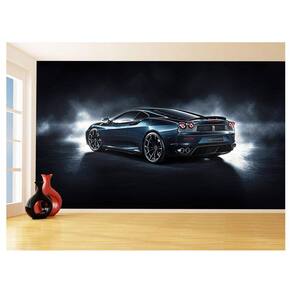 Papel De Parede 3D Carro Ferrari Azul Escuro 3,5M Car102