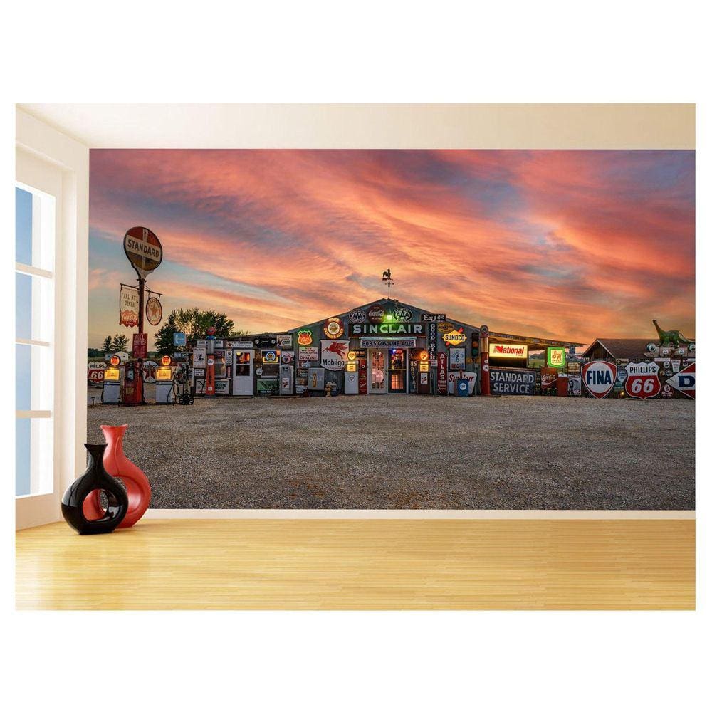 Papel De Parede 3D Cidade Antiga Vintage Retrô 3,5M Cda77