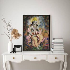 Quadro Decorativo Jay Shree Ram 45x34cm - Vidro Branco