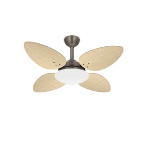 Ventilador Teto Bronze Sala 4 Pás Palha Pétalo Ventax 110V