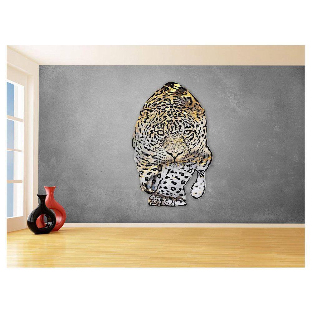 Papel De Parede 3D Animais Pop Art Onça Pintada 3,5M Pxa94
