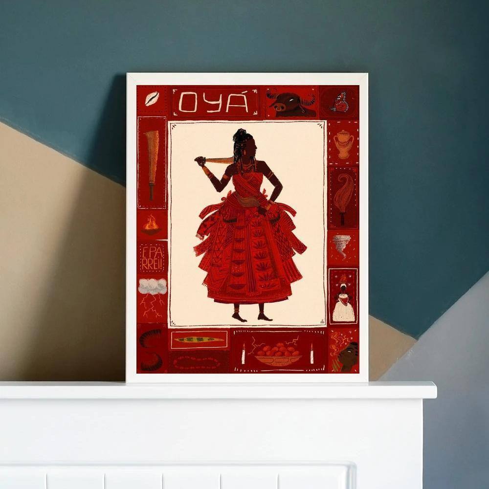 Quadro Oyá - Umbanda 24x18cm - Madeira Branca