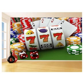 Papel De Parede 3D Salão De Jogos Cartas Poker 3,5M Jcs78